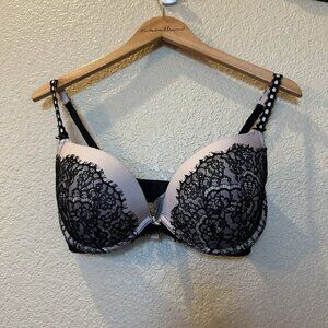 Victorias Secret Dream Angels PushUp Bra Black 34DD Pink